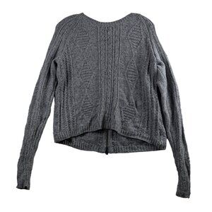 Madewell Womens Grey 100% Merino Wool Full Zip Cardigan Sweater Small Long Sleev